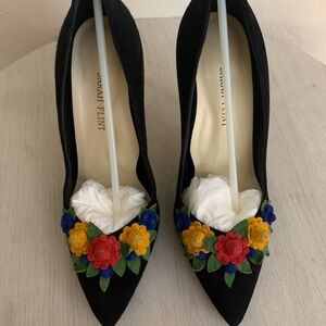 Sarah Flint Perfect Pump 100mm Black Bouquet Heels Sz. 38.5